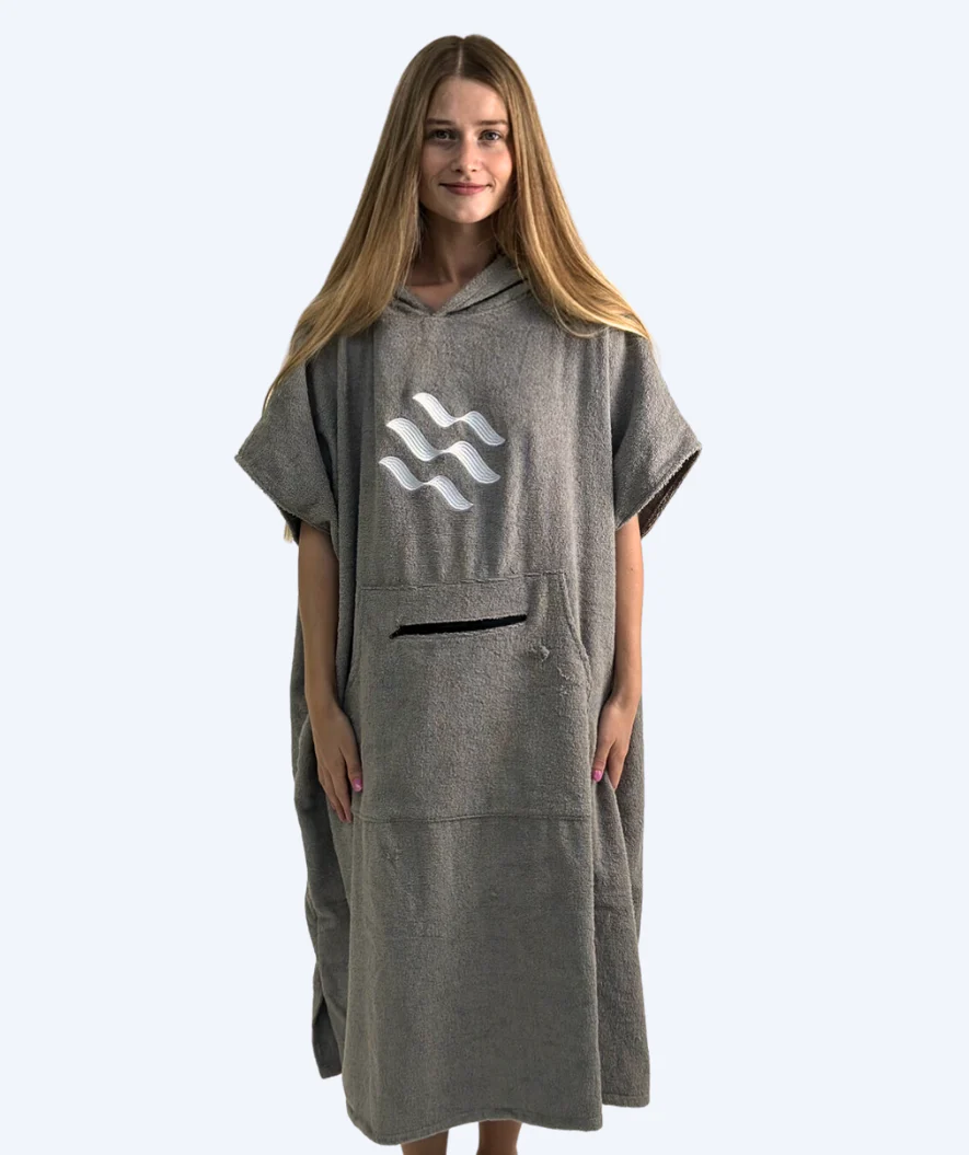 Watery badeponcho til voksne - Bomuld - Grå