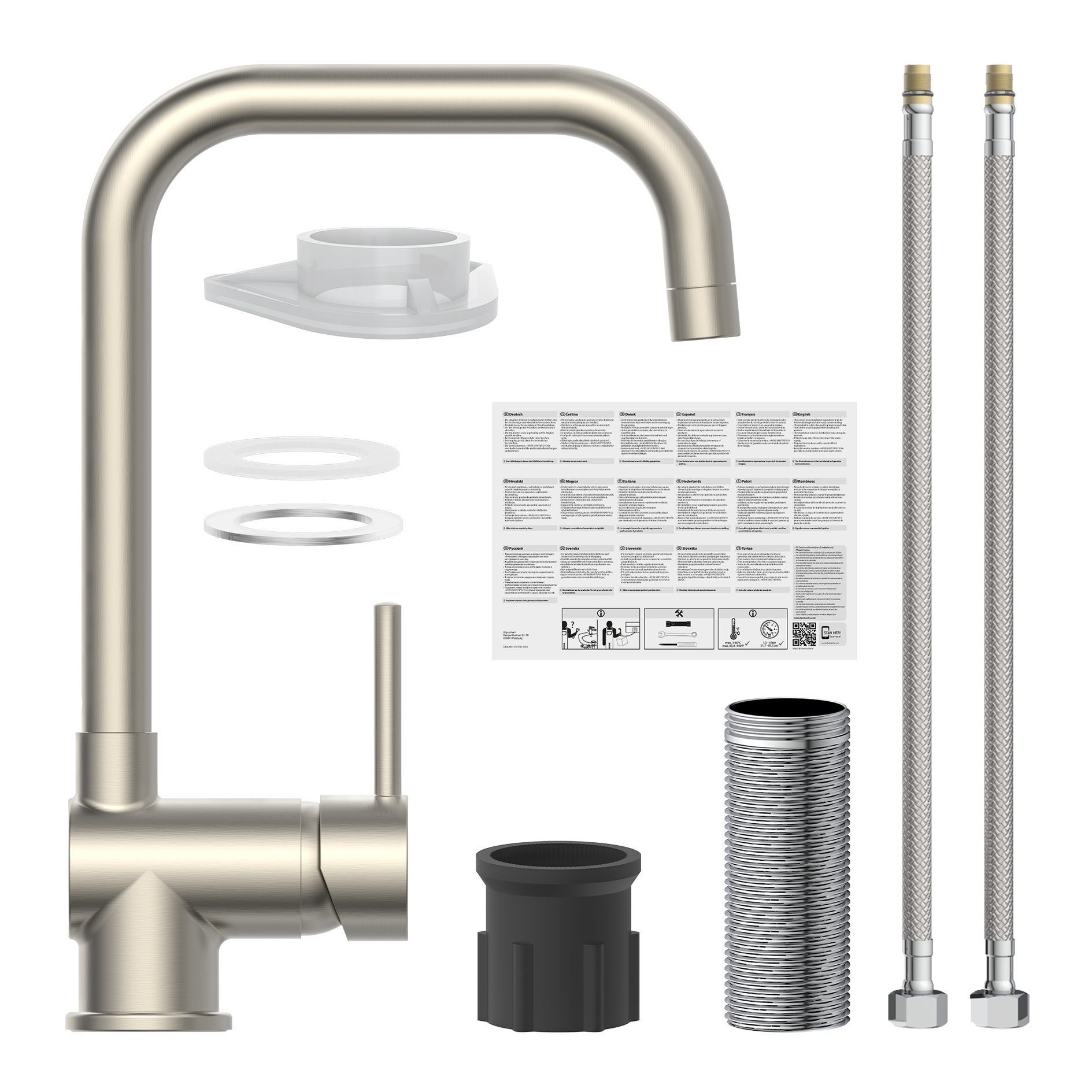 SISTANT Küchenarmatur - Edelstahloptik - Hochdruck - Cold-Start-Funktion
