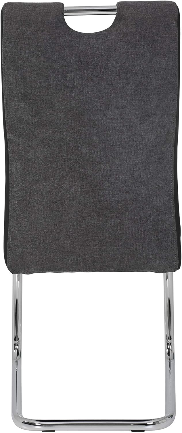 Hela Tische, 5-TLG Essgruppen Alina, Säulentisch Sanremo Eiche 120-180x80cm und 4x Schwingstuhl Anthrazit, Metallgestell Chrom