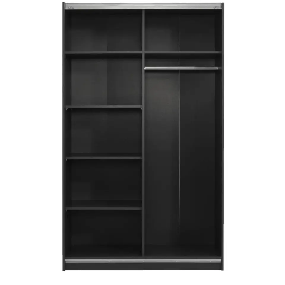Schuifdeurkast Genua - antraciet/wit - 204x122x60 cm