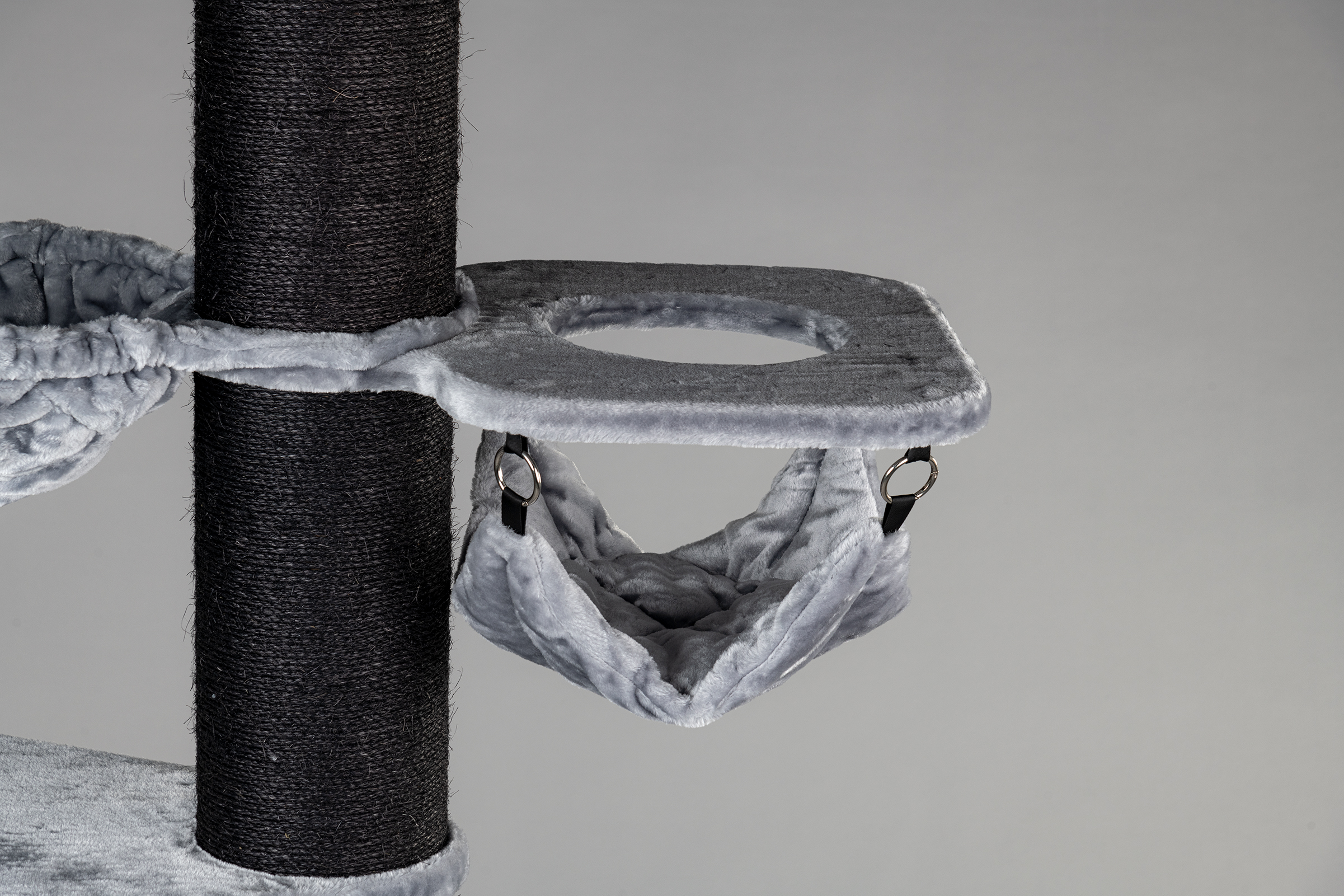 Arranhador para Gatos Maine Coon Tower Crown, Cinza Escuro e Cinza Claro