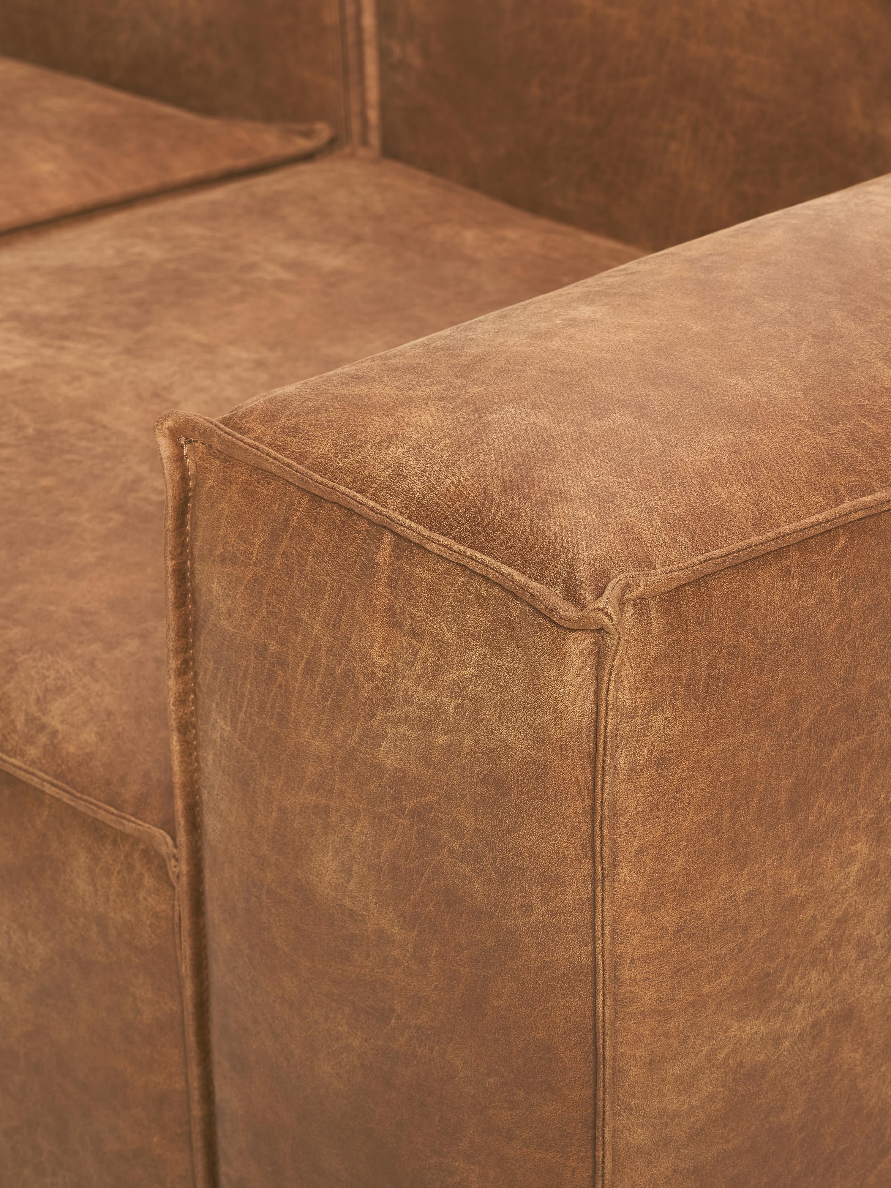 Modulaire chaise longue Lennon van gerecycled leer