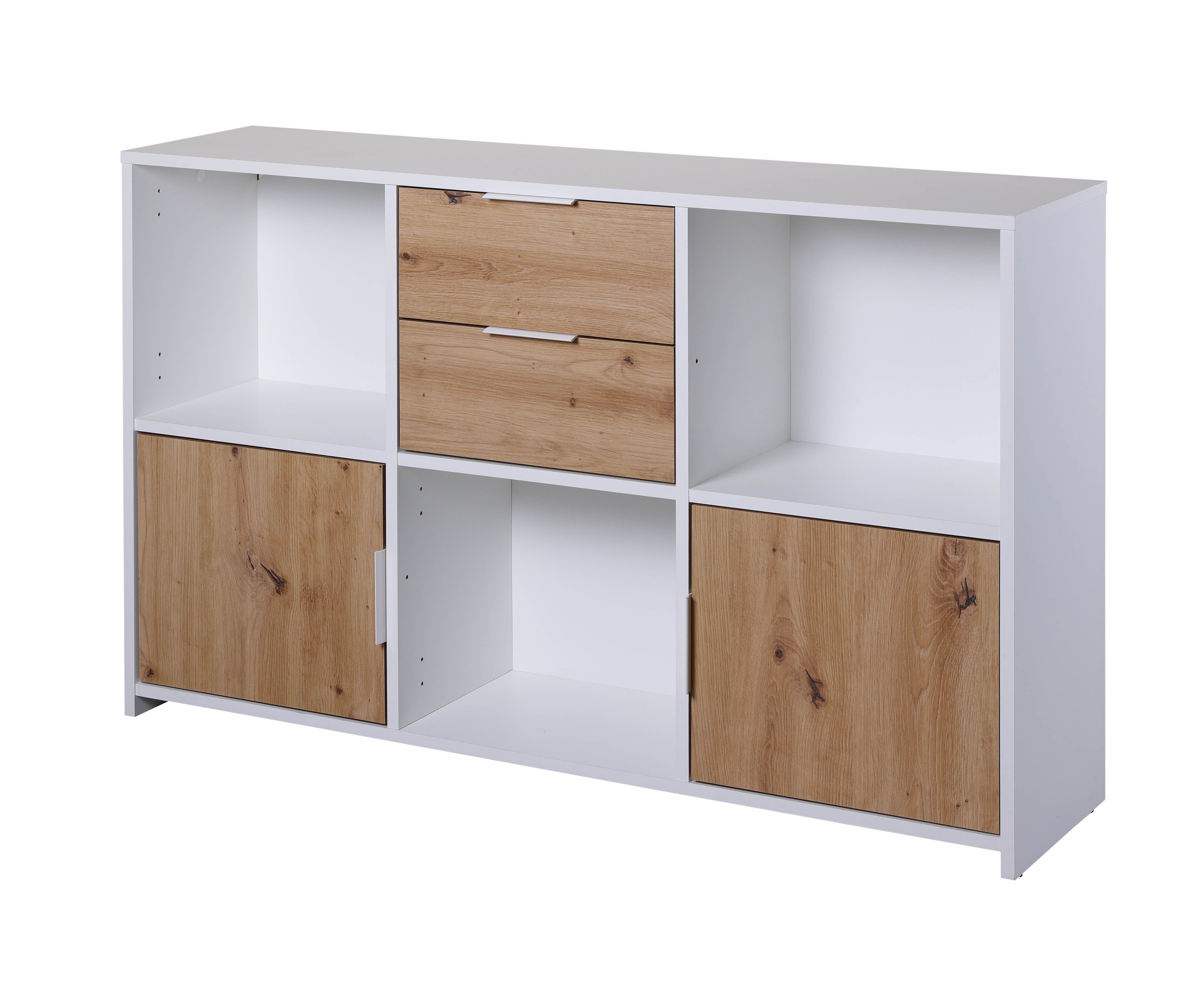 Inter Link Sideboard Pepeto - Weiss und Eiche Artisan Nachbildung - versch. Farben