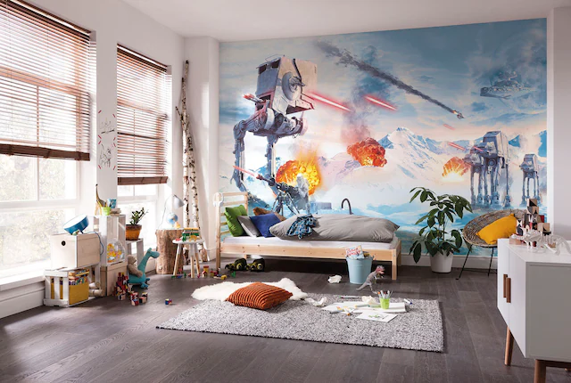 Komar Fototapete »Digitaldruck Vlies -  Star Wars Hoth Showdown - Grösse 400 x 250 cm« bedruckt glatt Kinderzimmer