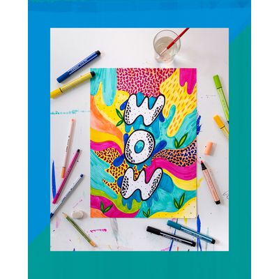 STABILO Pen 68 Max Arty - 12 Feutres pointe large biseautée - couleurs assorties