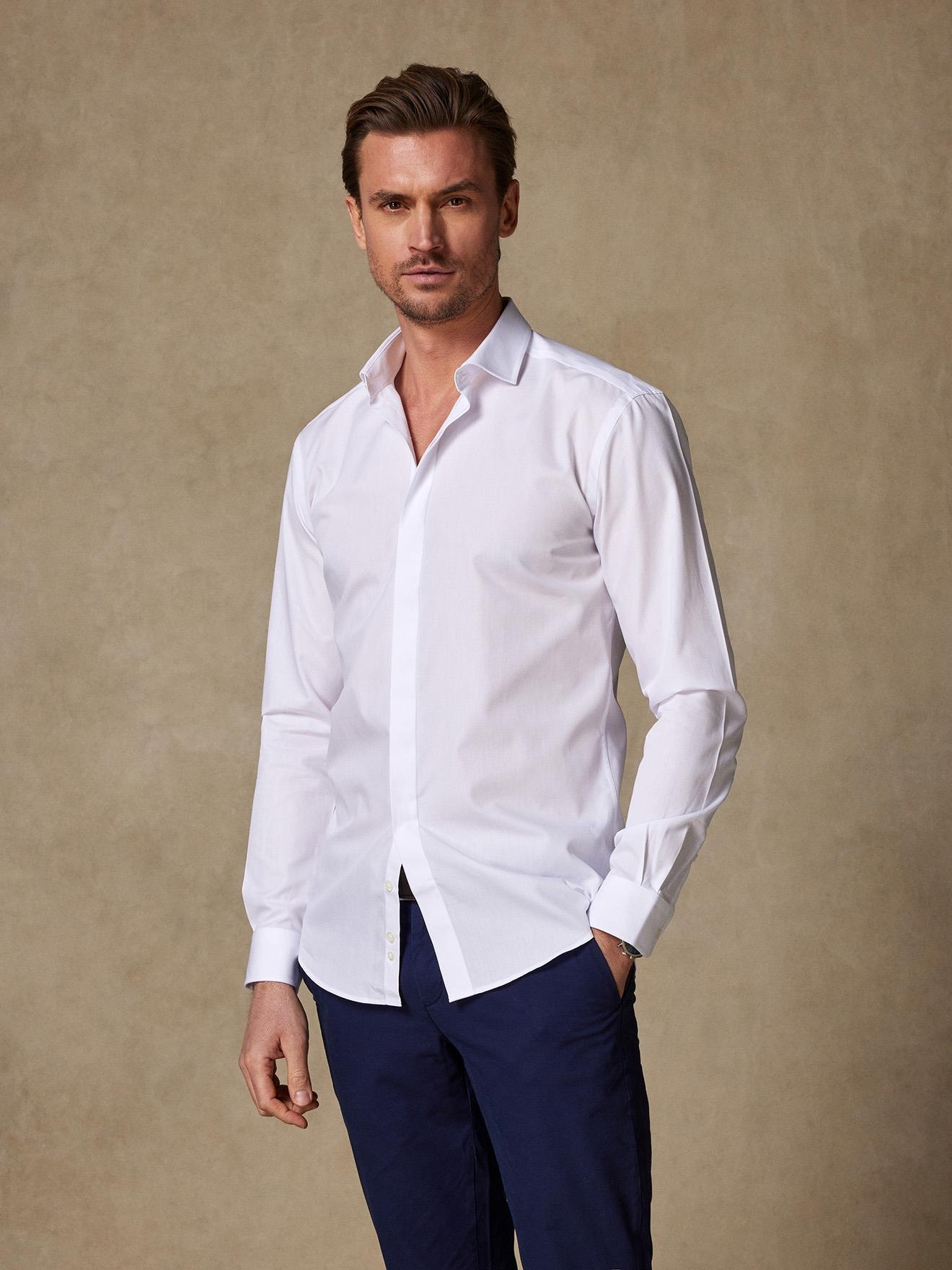 Chemise en popeline blanche - Gorge Cachée