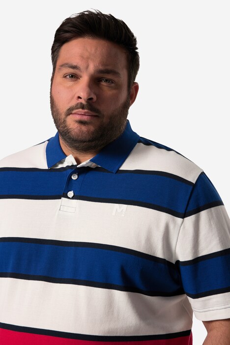 Men+ Poloshirt, Halbarm, Ringel, Piqué Bauchfit, bis 8 XL