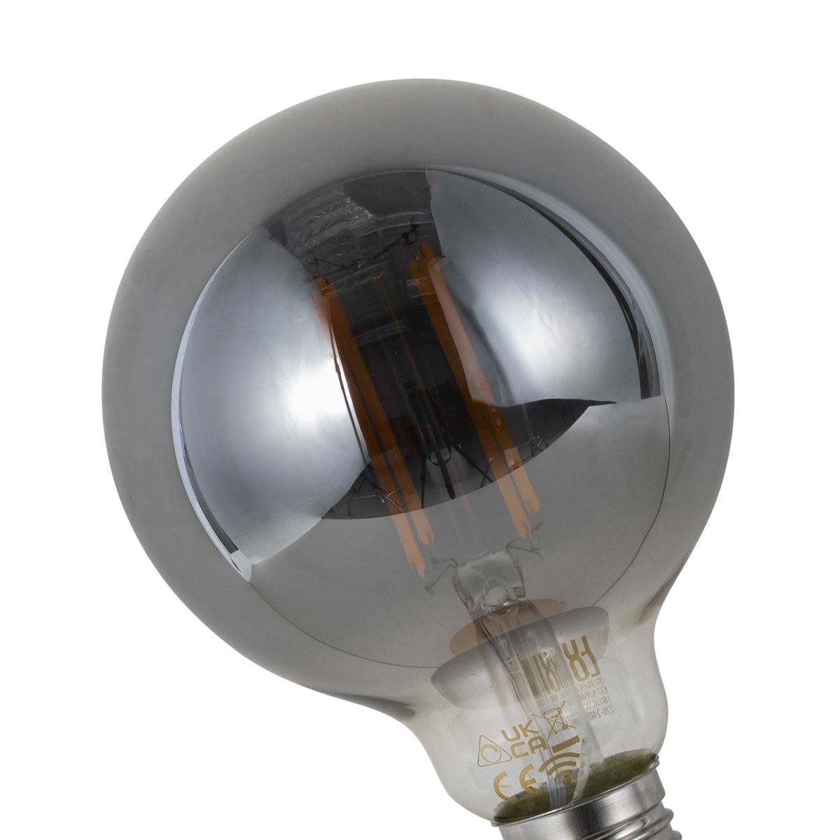 Set van 5 Smart E27 dimbare LED lampen G95 smoke 4.9W 150 lm 1800K