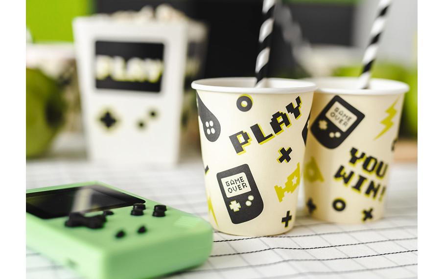 Einwegbecher Game 220 ml, 6 StückPappbecher für Partys
