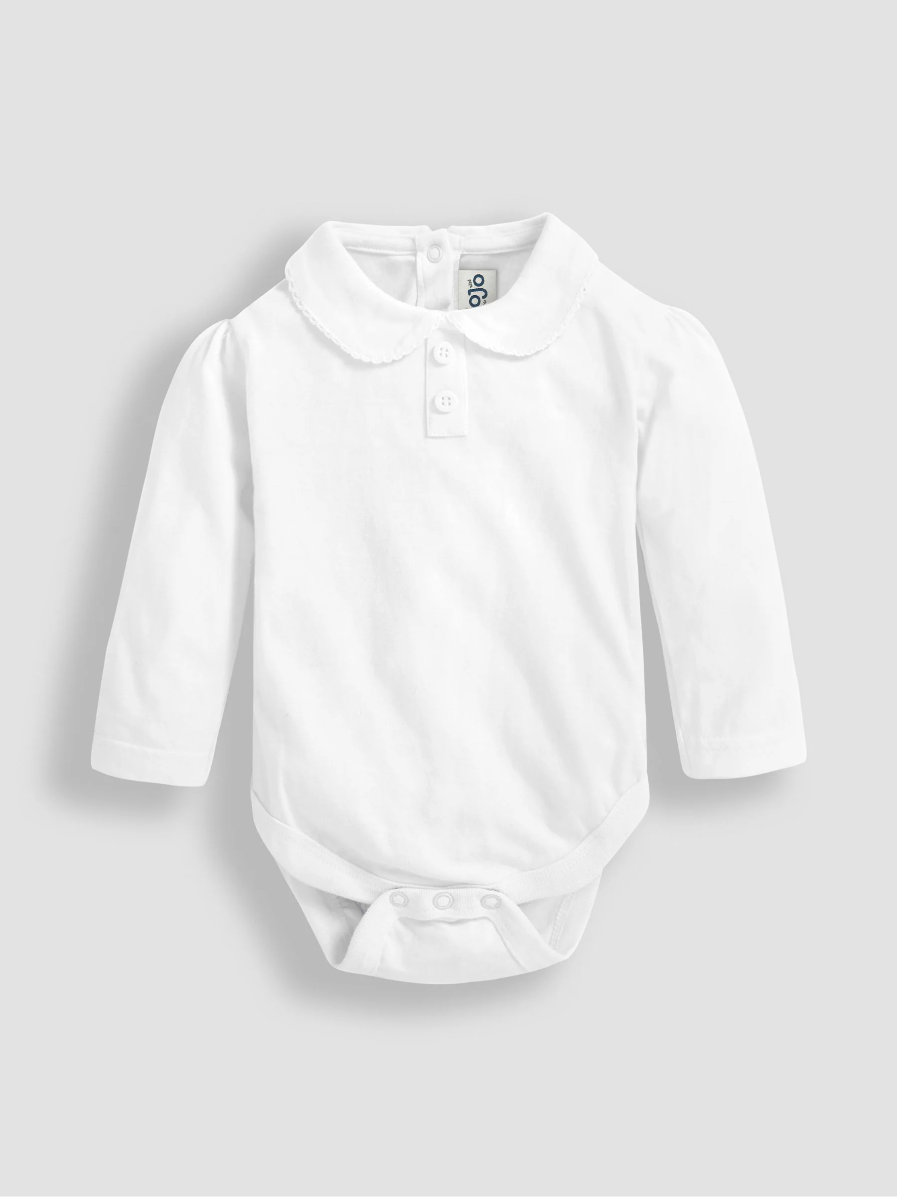 JoJo Maman Bébé effen Peter Pan romper met lange mouwen