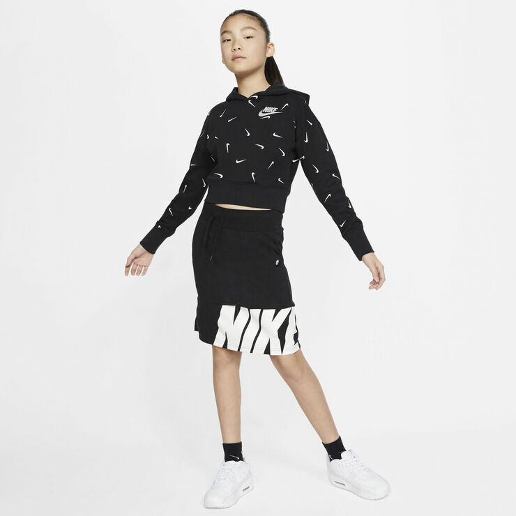 Nike Sportswear Cropped French Terry Hættetrøje Sort