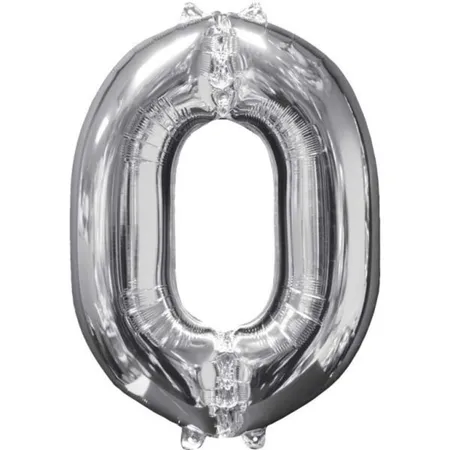 amscan Folienballon Zahl 0 silber