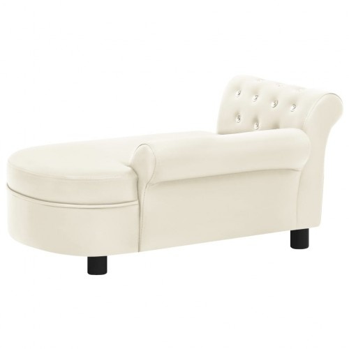 sofá oval creme para cães vidaxl