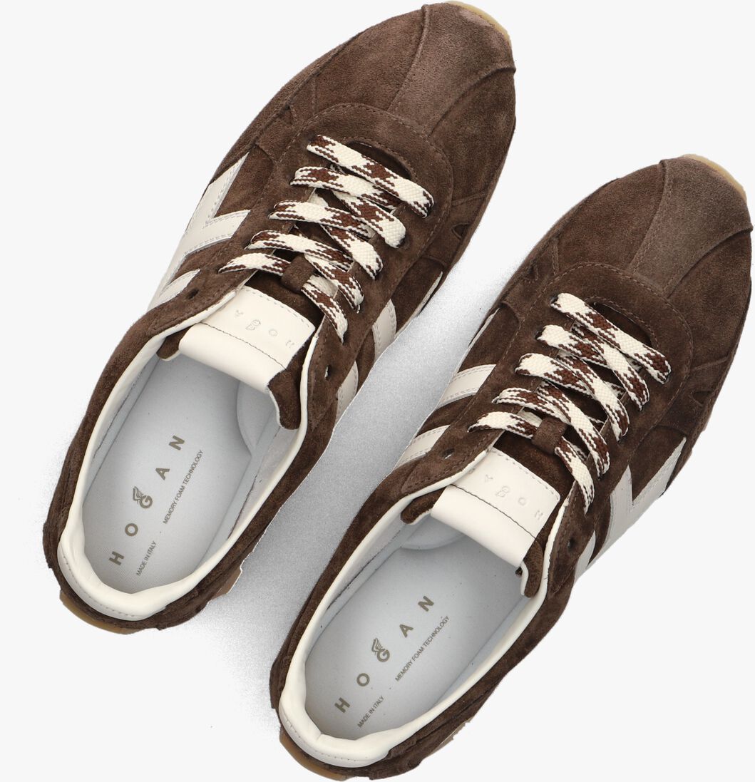 bruine hogan lage sneakers h701 allacciato h