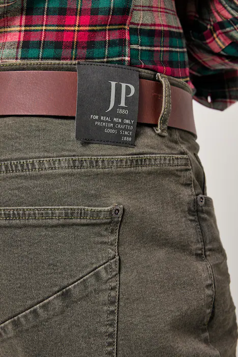 JP1880 Color Jeans FLEXNAMIC®, 5-Pocket, Loose Fit, bis Gr. 72, dunkel oliv | Ulla Popken