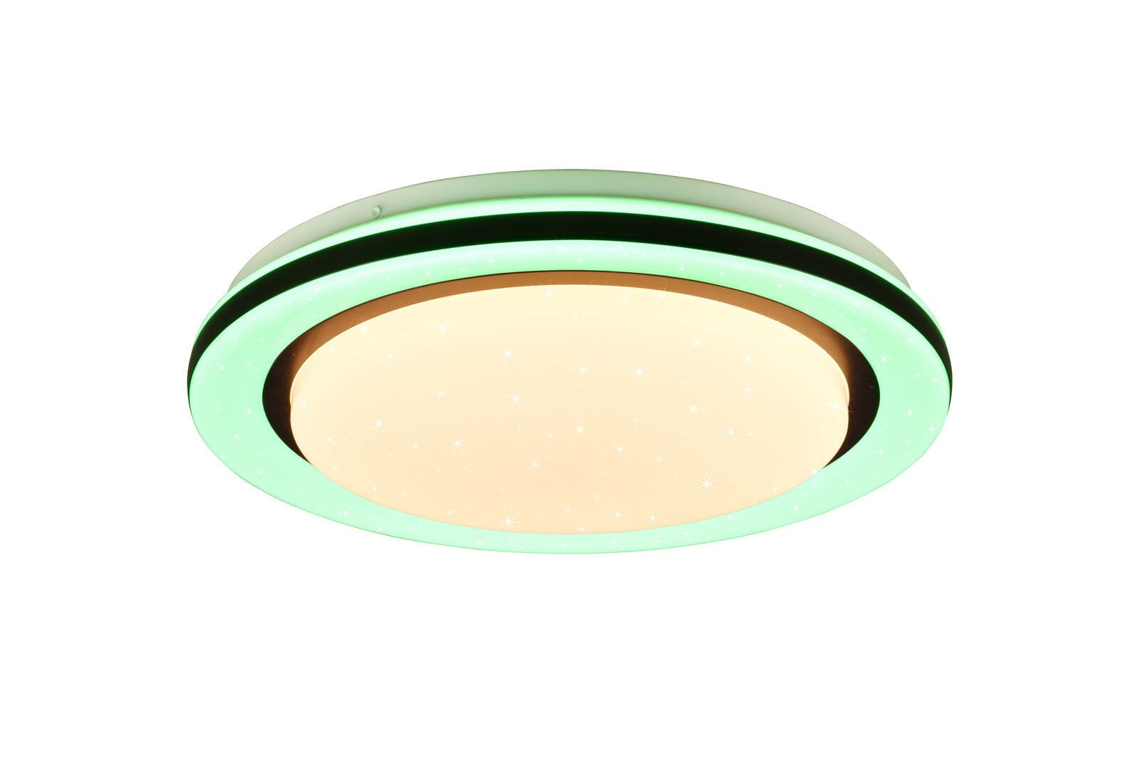 LED Deckenlampe Cartida weiß 38cm 7cm Fernbedienung dimmbar RGB Sternenhimmel Kunststoff