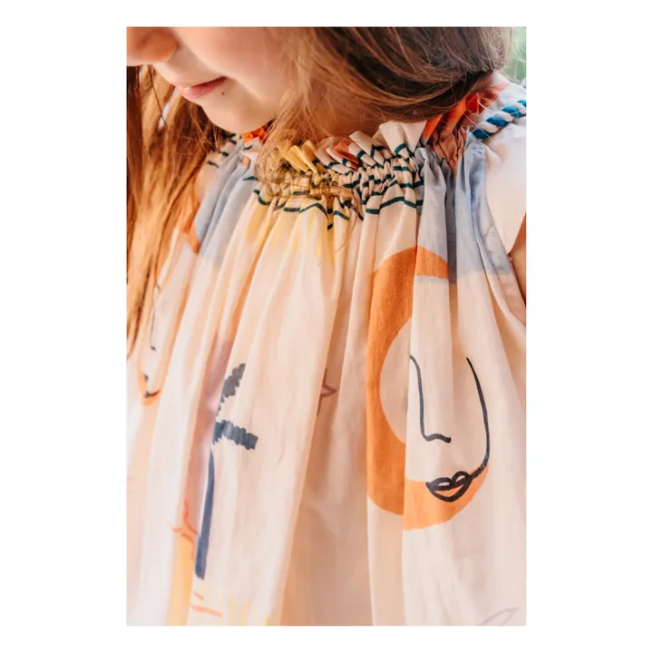 Bonnie & The Gang Robe Dottie Motif Coton Bio | Ecru