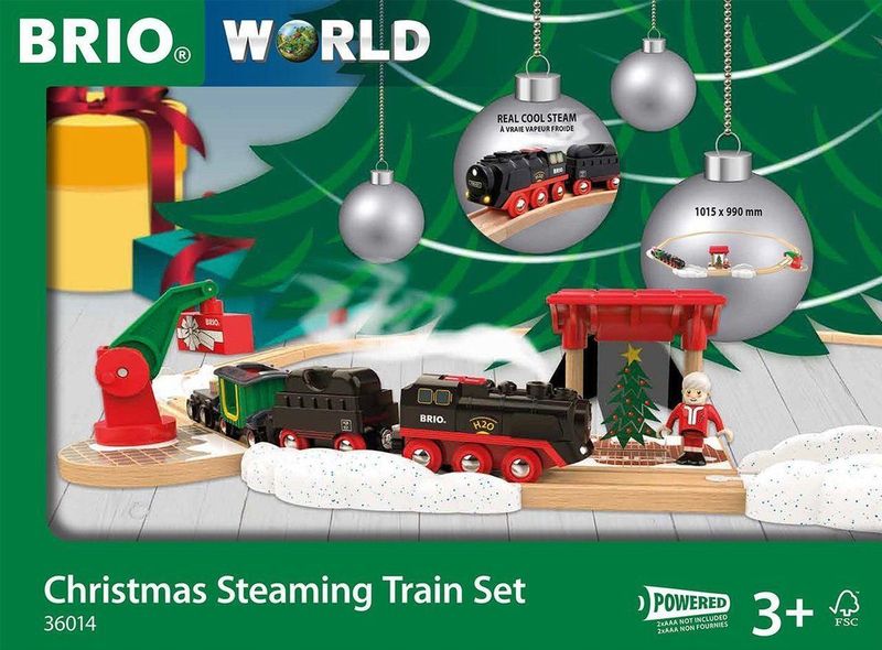 BRIO - Wereld 36014 Kerstset - Stoomlocomotief - Kleur: Multicolor - Materiaal: Hout
