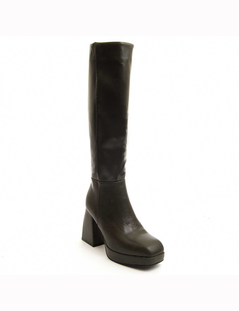 High Heeled Long Boots Black