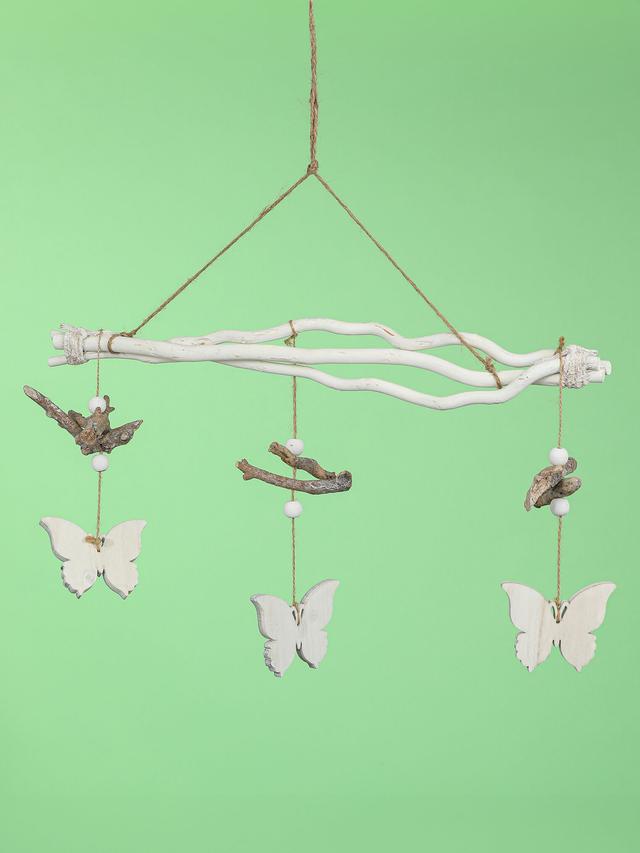 Holzhänger Blüte/Schmetterling, 2er-Set