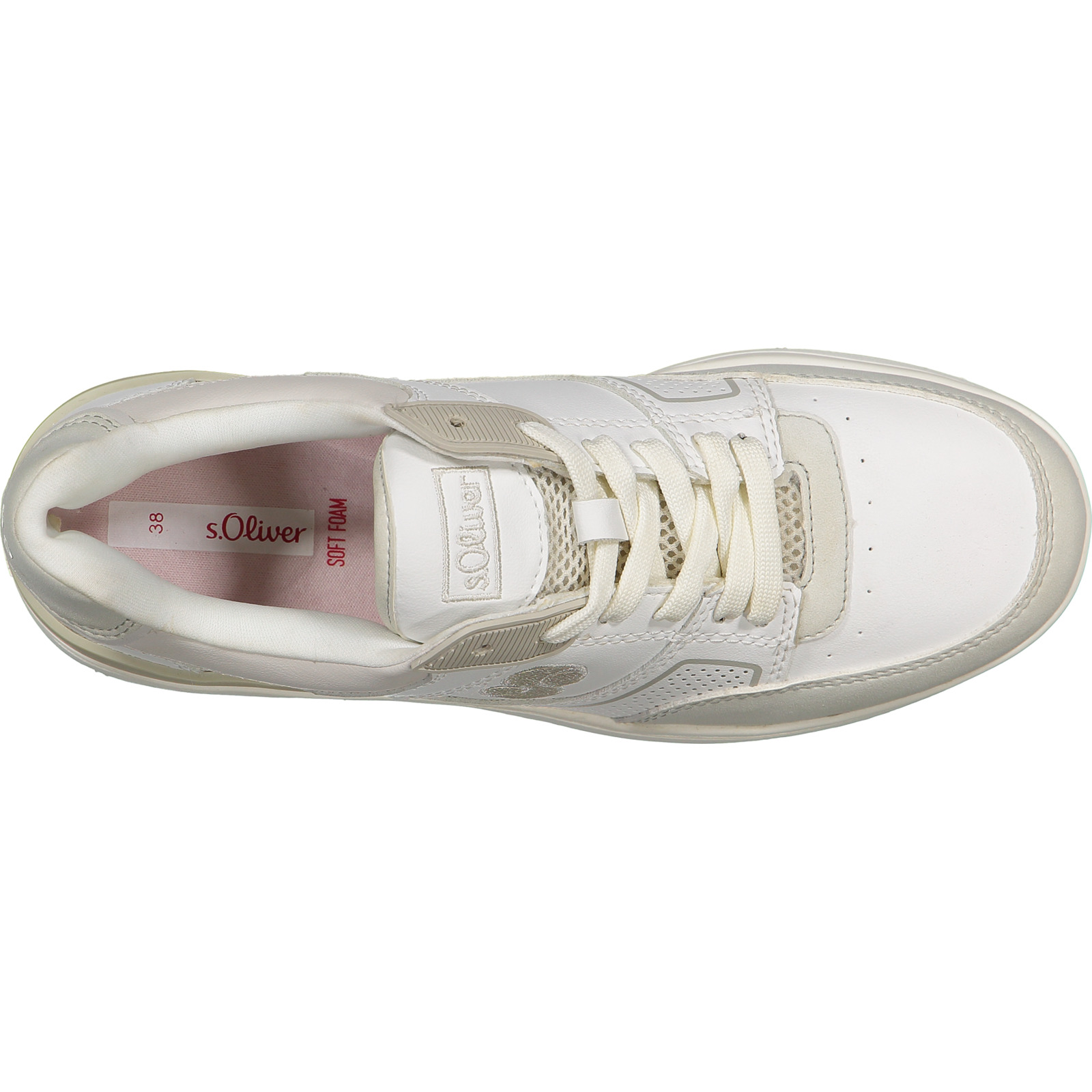 S.Oliver Damen-Sneaker low, weiss 38