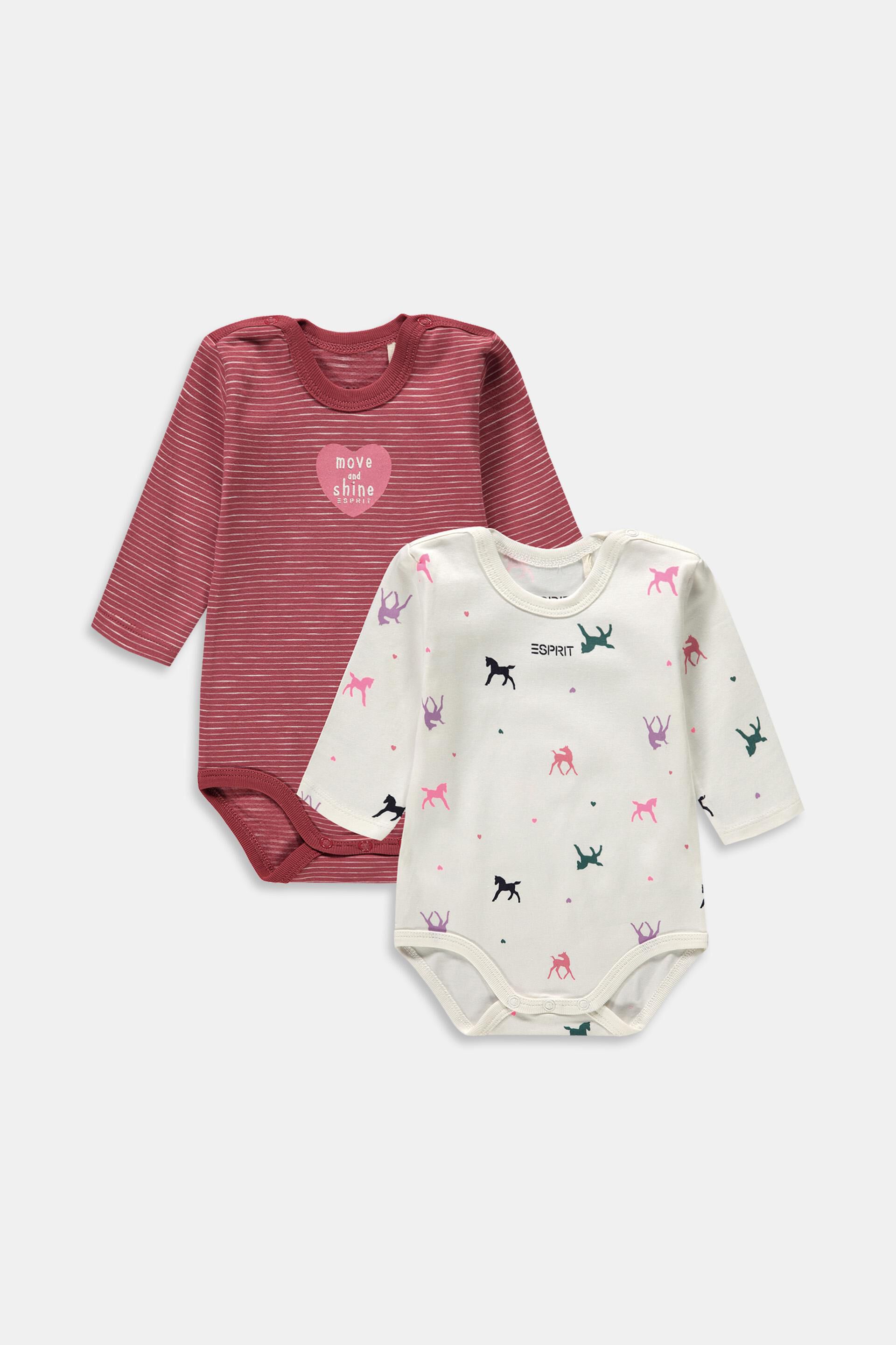 Lot de 2 bodys à manches longues, coton biologique