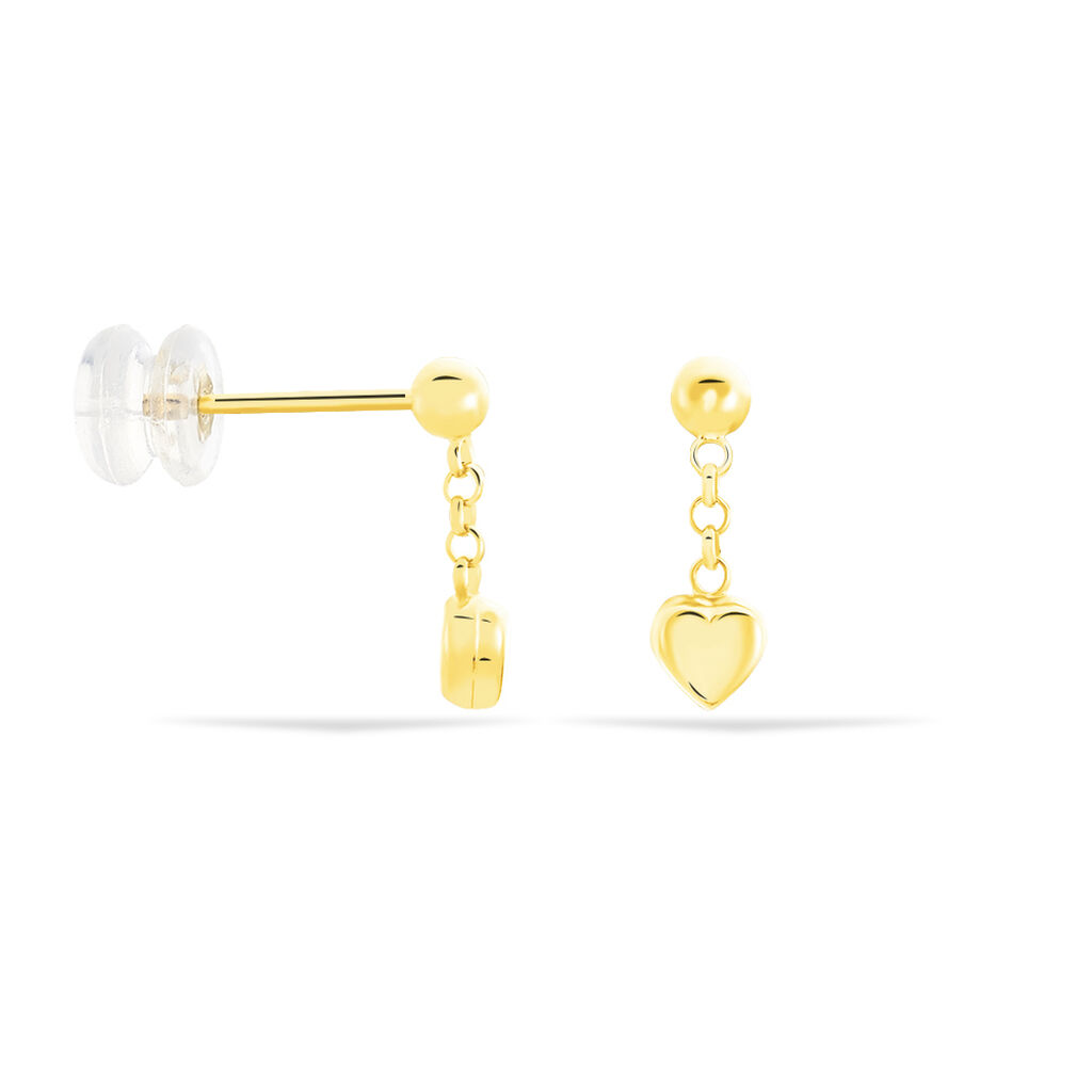 Boucles D'oreilles Pendantes Anne-maudae Pendantes Coeurs Or Jaune