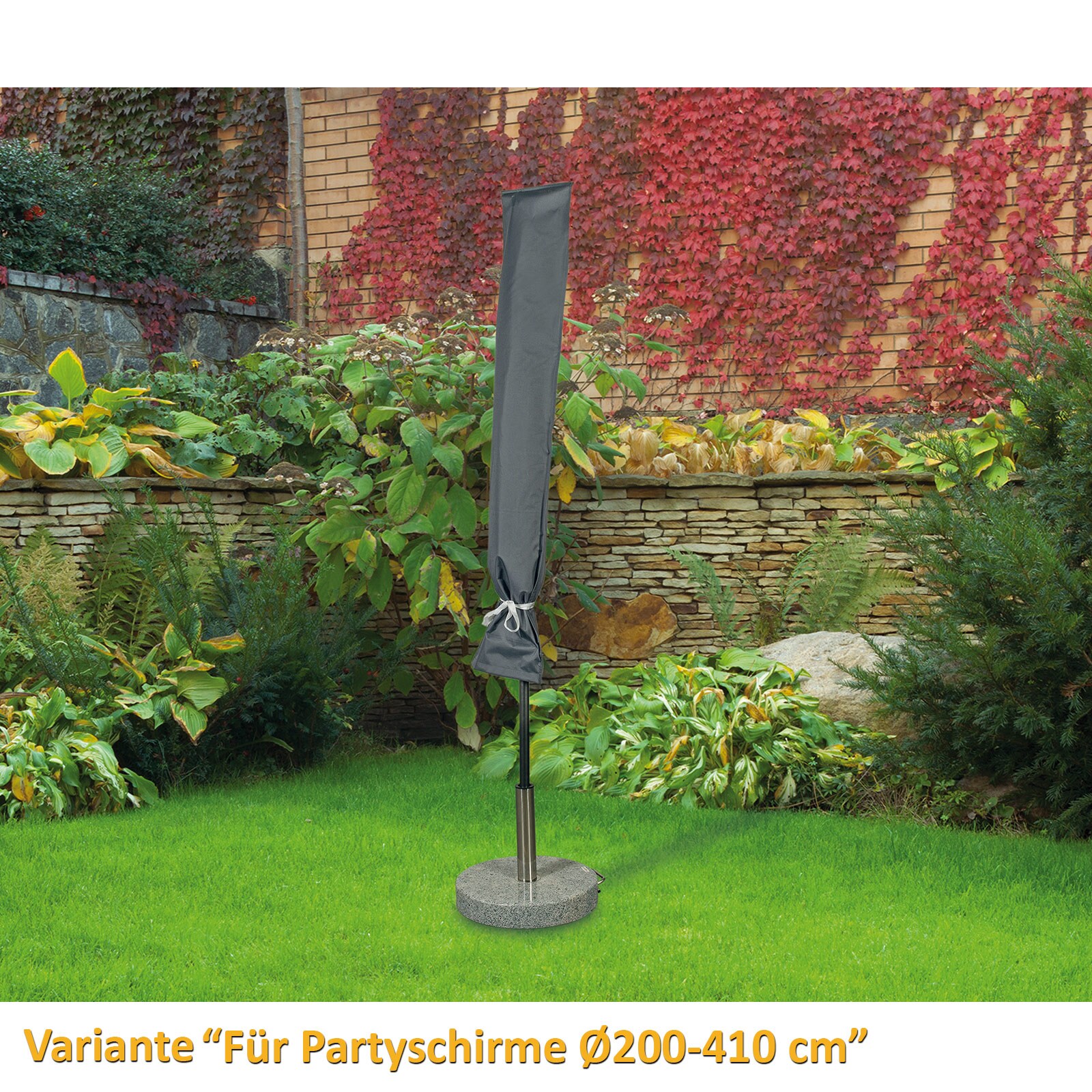 WEHNCKE Party Garten Schirm Schutzhülle Sonnen Schirm Hülle Haube Abdeckung 420D Variante: Für Garten Party Schirm Ø 200-410 cm