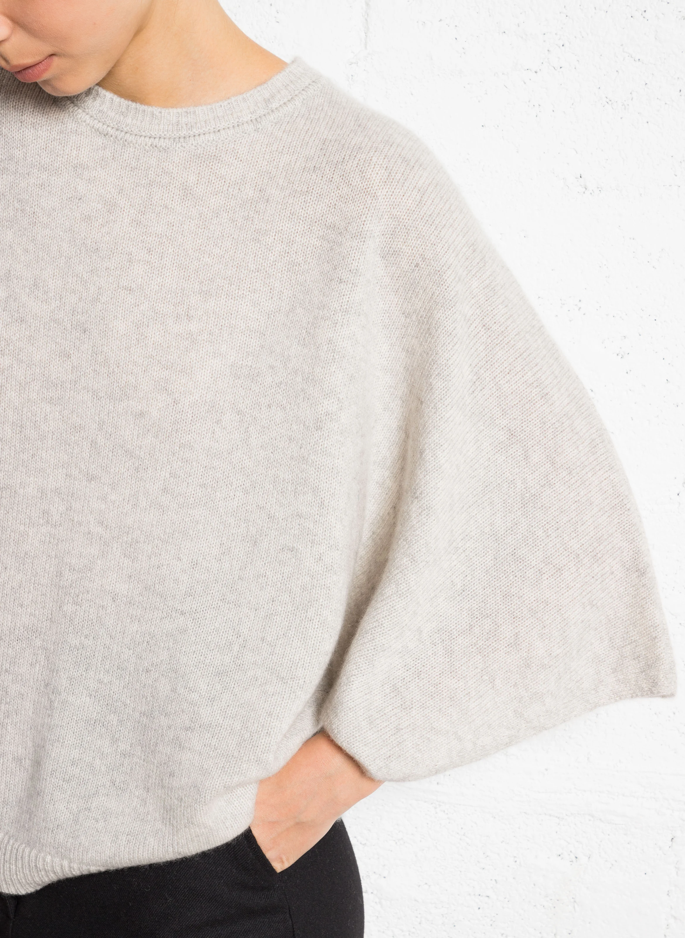 CODY - Pull manches larges en cachemire | Gris