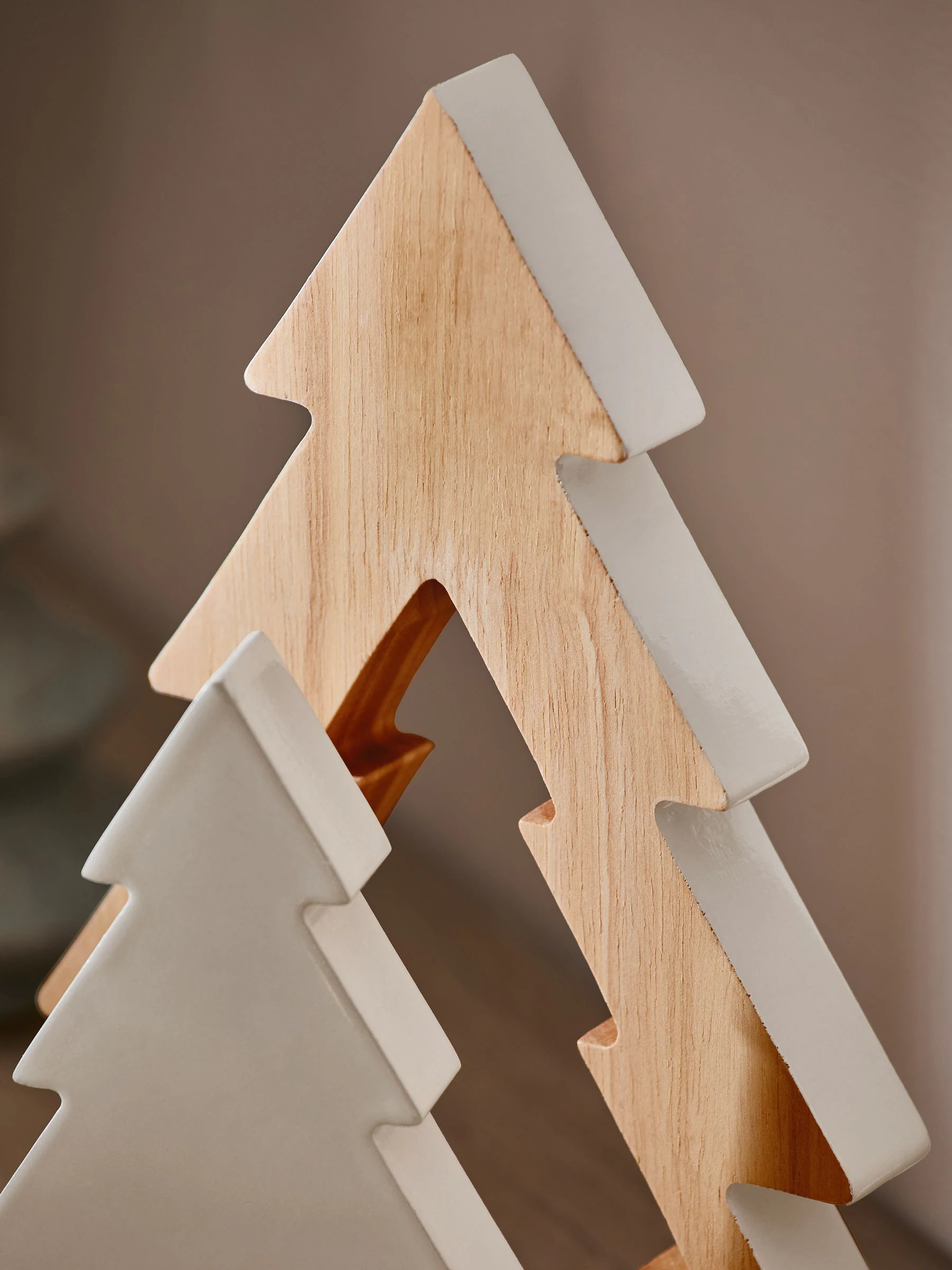 Set van 2 houten stapelbare kerstbomen