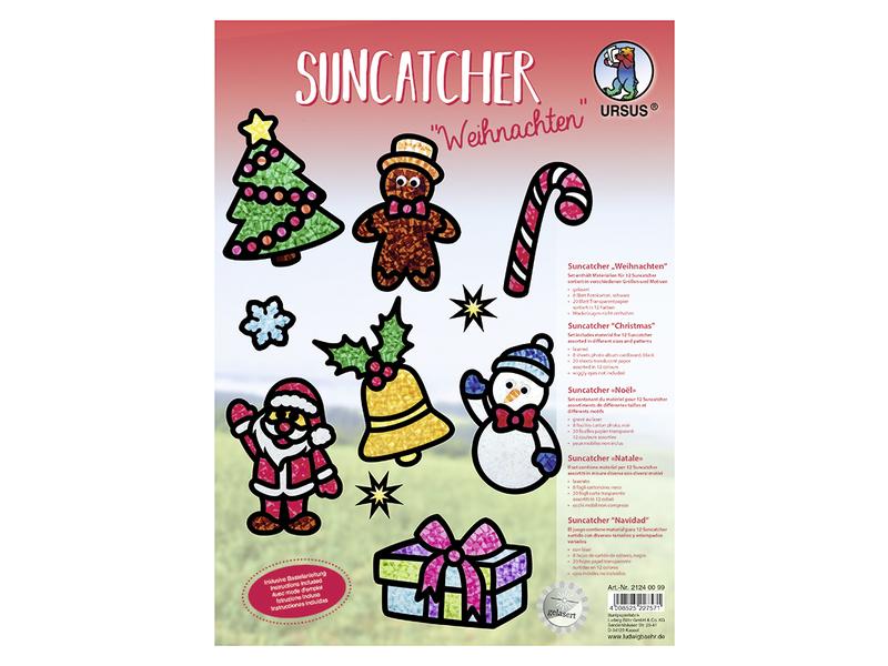 URSUS Fensterbild Suncatcher Christmas 12 Suncatcher mit Weihnachts-Sujets