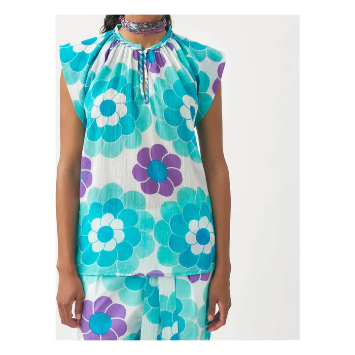 Antik Batik Top Suny Gaze de Coton | Bleu