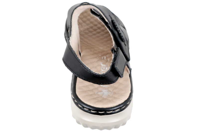 RIEKER SANDAL I SORT SKIND