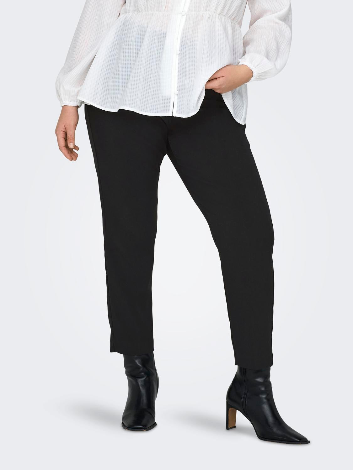 CARASTRID Hohe Taille Normal geschnitten Anzughose Black