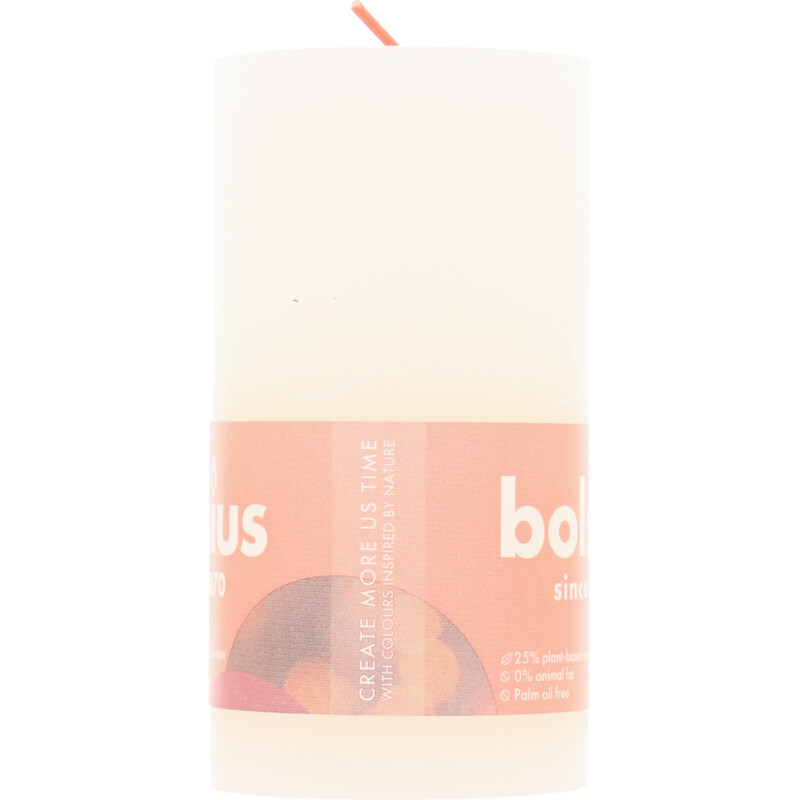 Bolsius Rustieke kaars wit 13cm