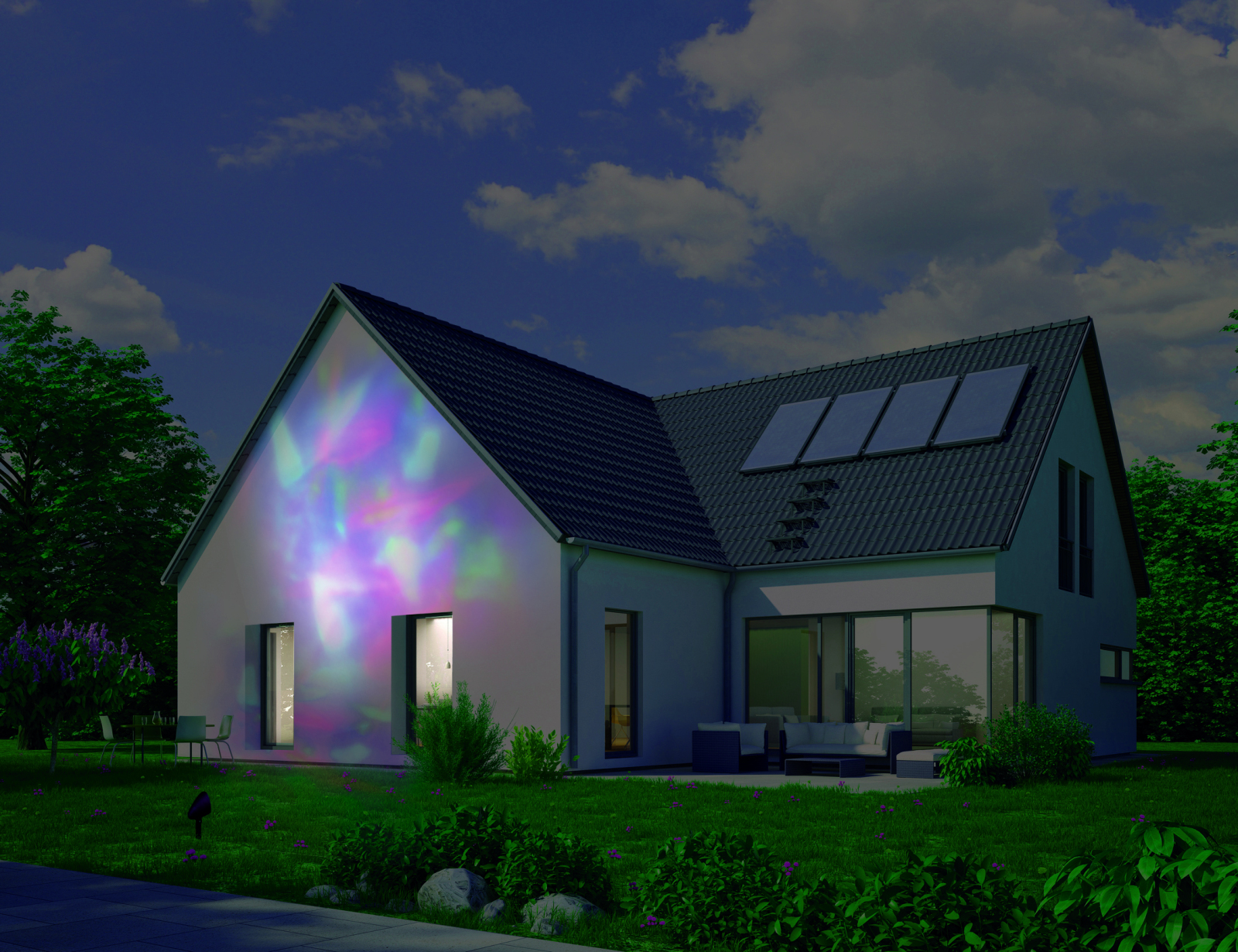 LED-Außenstrahler SPOTLIGHT - schwarz-bunt - 31 cm