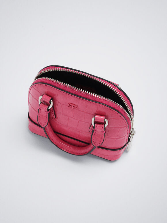 Mini bolsa com estampa animal - Rosa