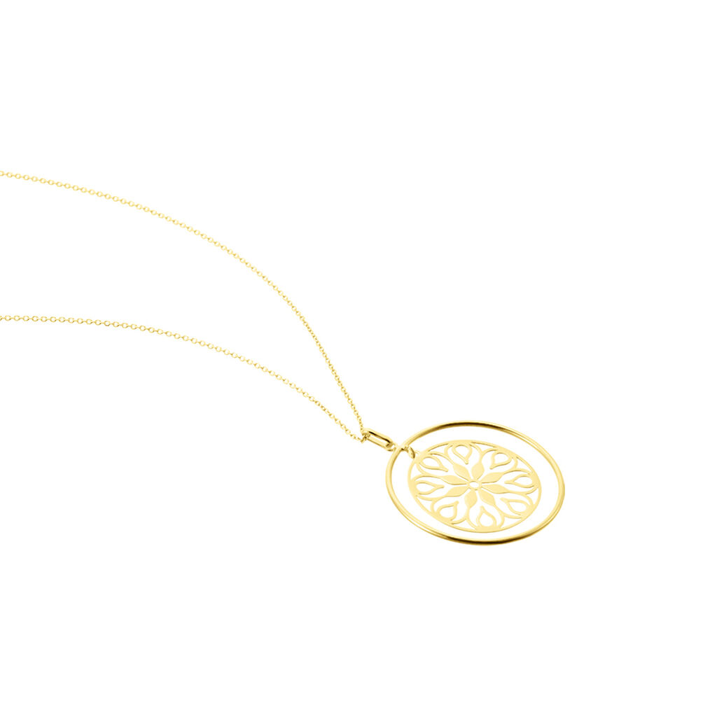 Collier Rosace Or Jaune