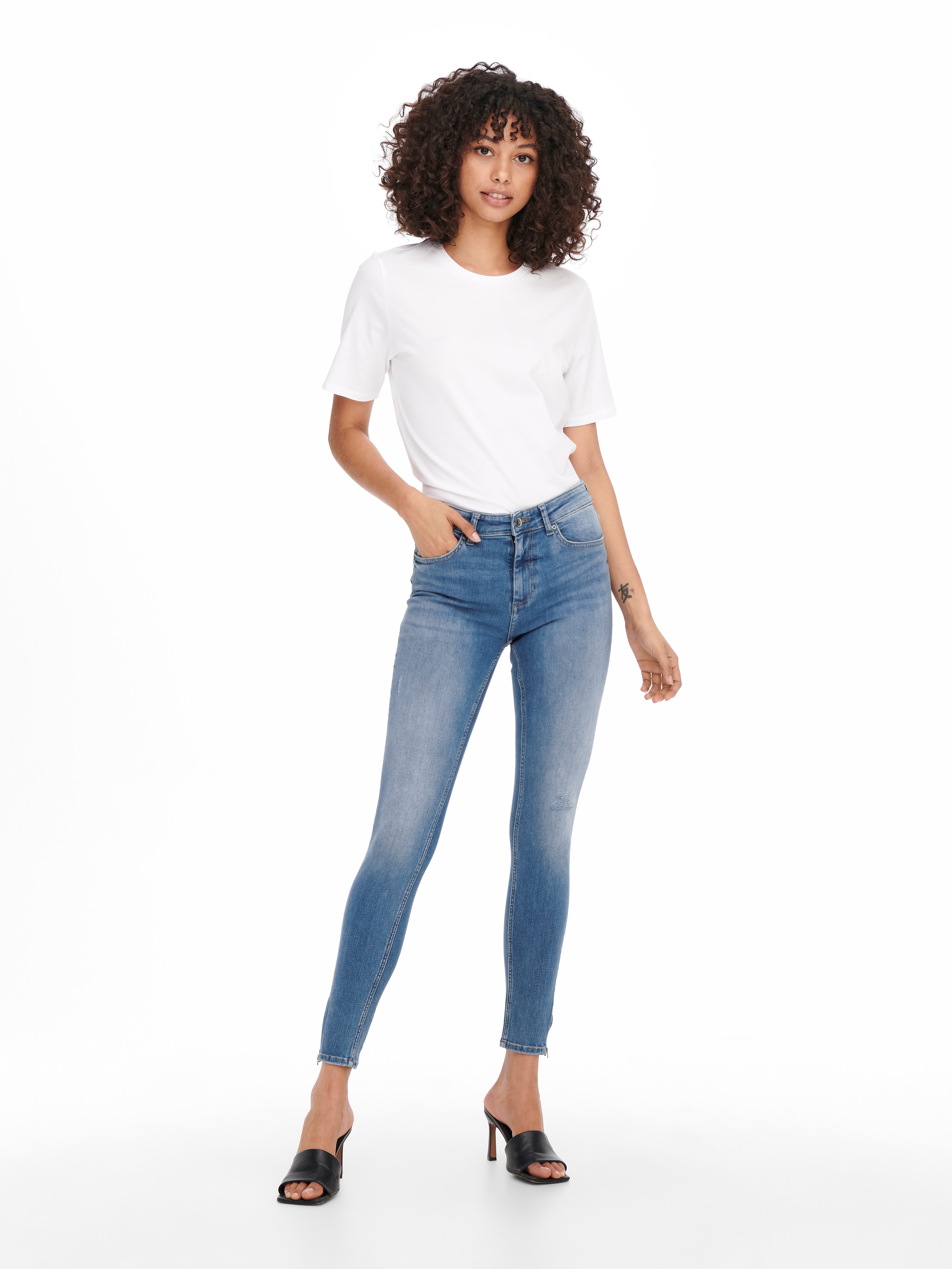 ONLBLUSH Mittlere Taille Skinny Fit Jeans Light Medium Blue Denim