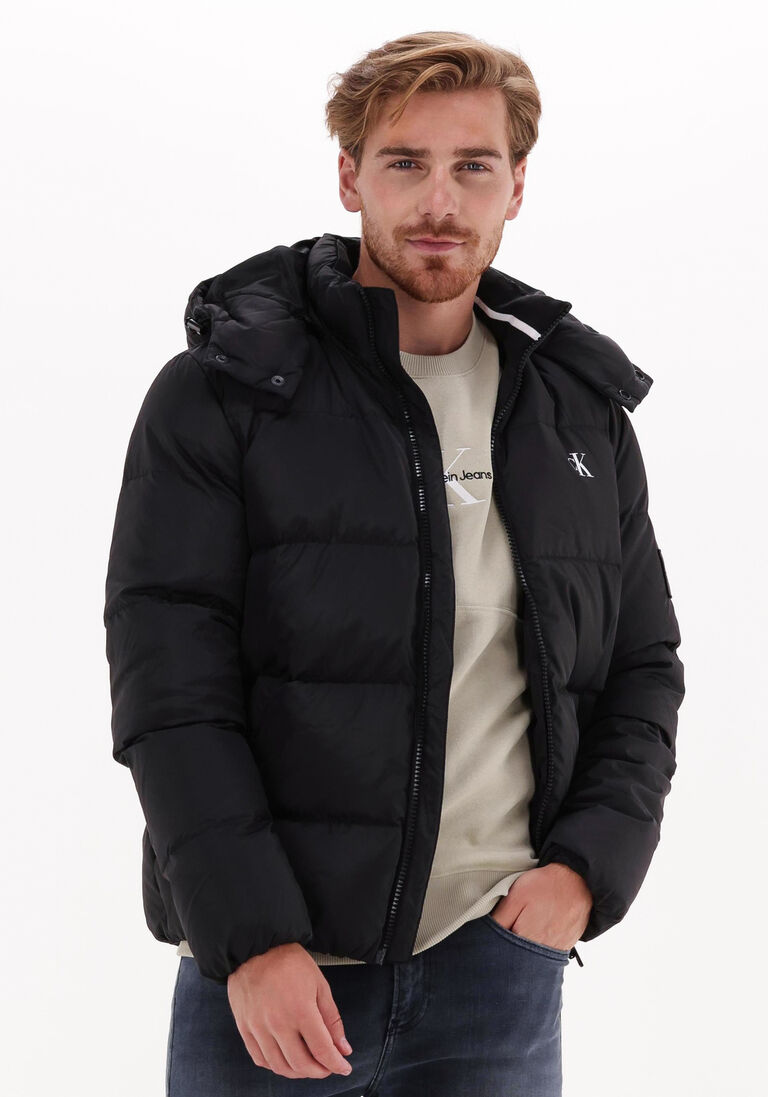 CALVIN KLEIN zwarte calvin klein gewatteerde jas essentials down jacket