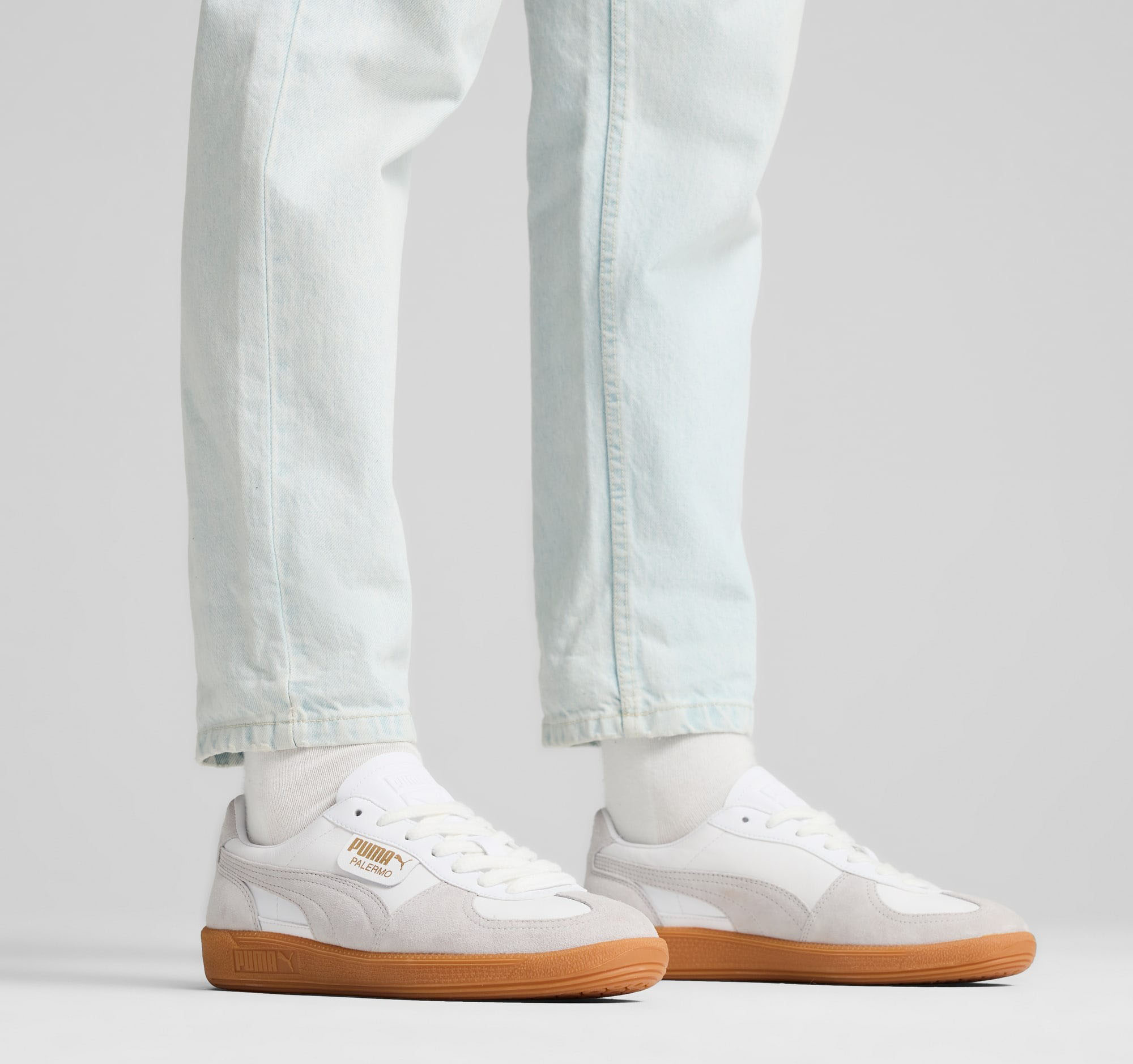 Palermo Leather Unisex PUMA White/Glacial Gray/Gum