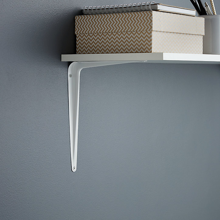 Équerre pour tablettes de 12,5 cm à 22,5 cm, acier blanc