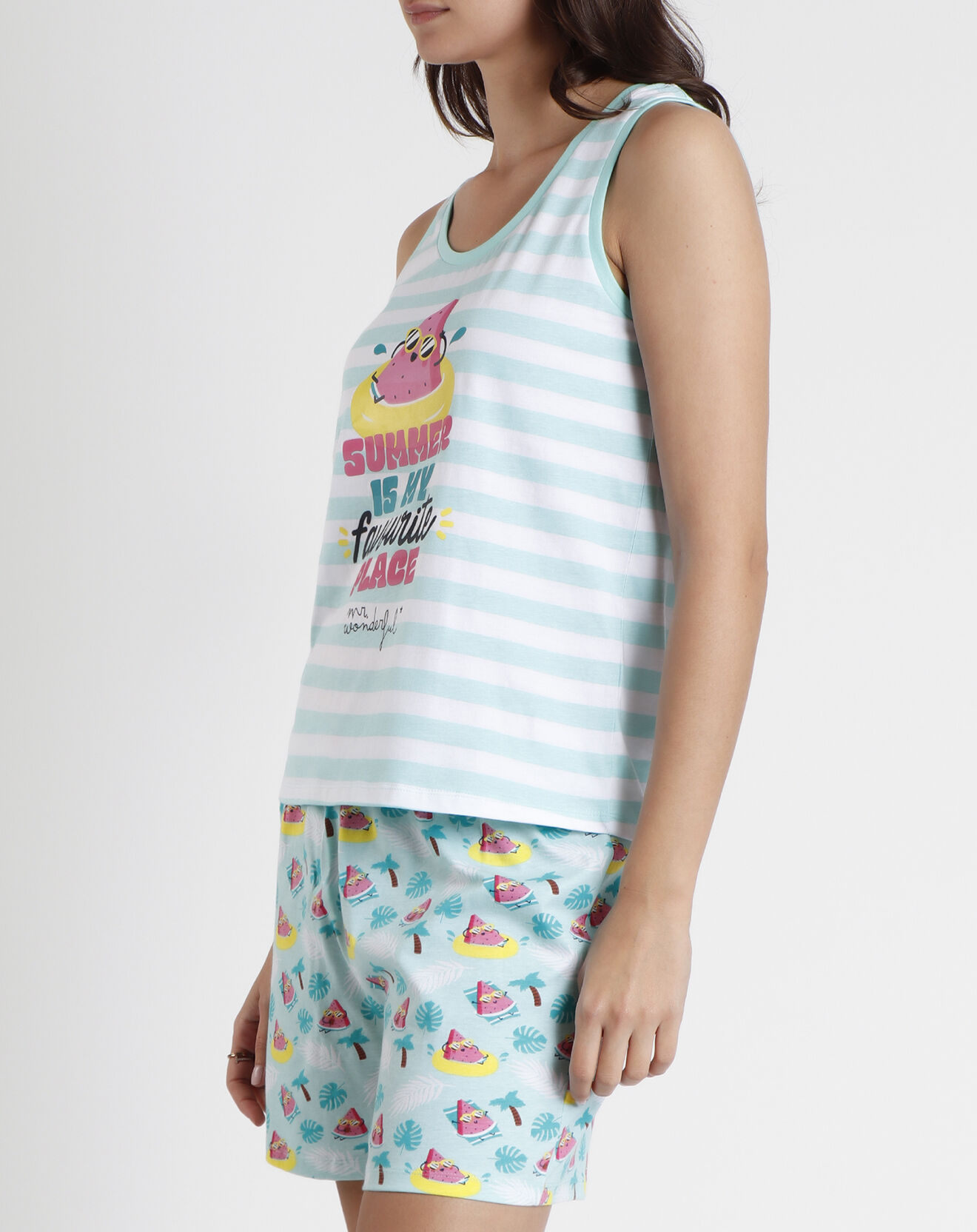 Mr Wonderful Pyjama T-Shirt & Short Eurydice bleu