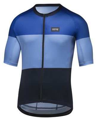 Maillot Manches Courtes Gore Wear Spirit Stripes Bleu/Noir