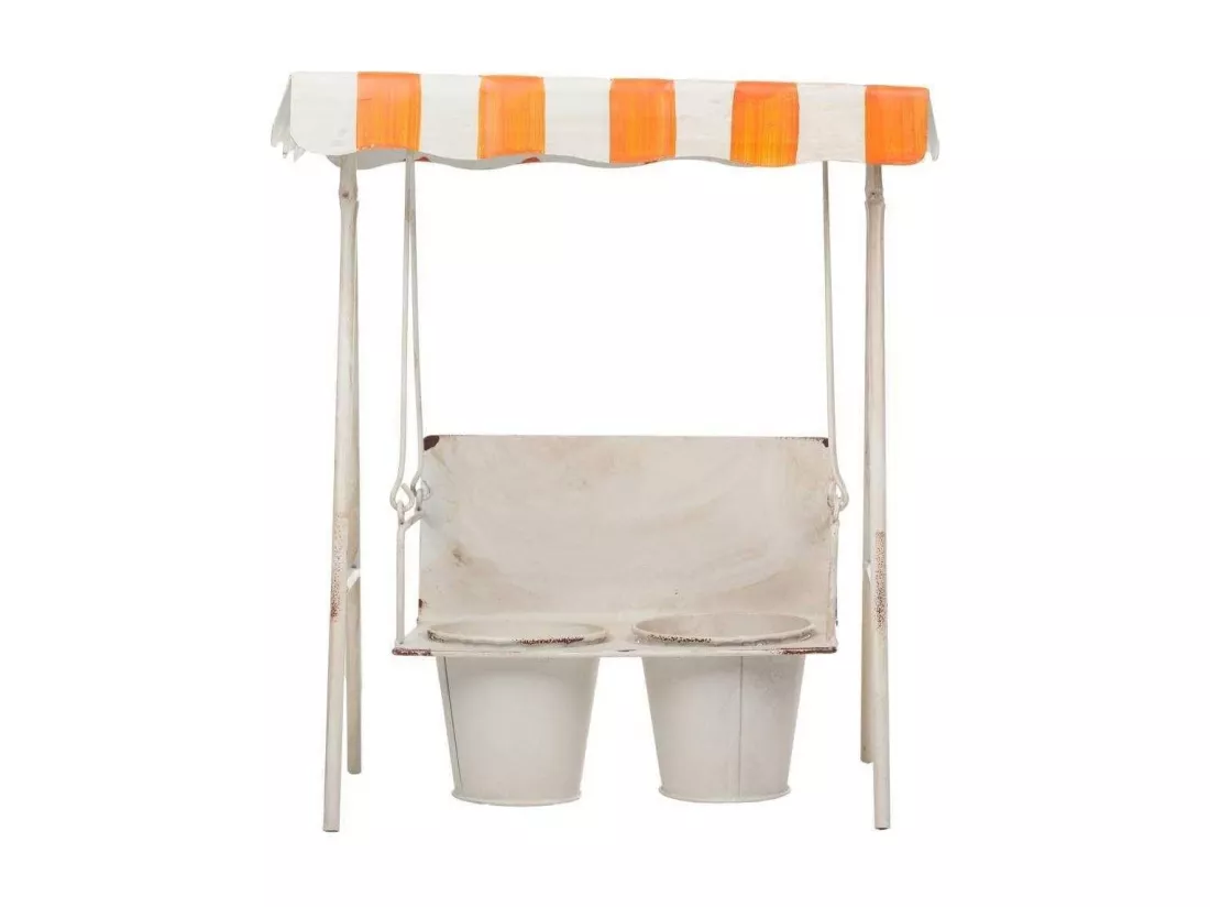 Banc porte-plantes en métal 31x21x38h