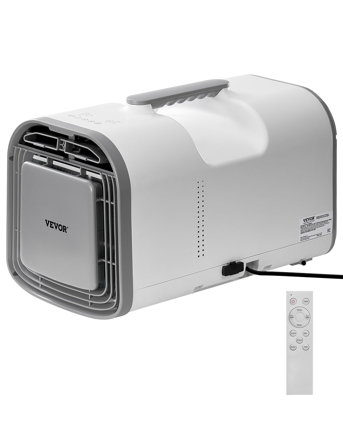 VEVOR Tragbare Klimaanlage, 4250 BTU, 3-Gang-Klimagerät mit 24-Stunden-Timer, Kühler, einstellbar von 16–32 °C, kompatibel mit AC/DC, für Camping, Wohnmobile oder den Heimgebrauch, 510x270x315 mm