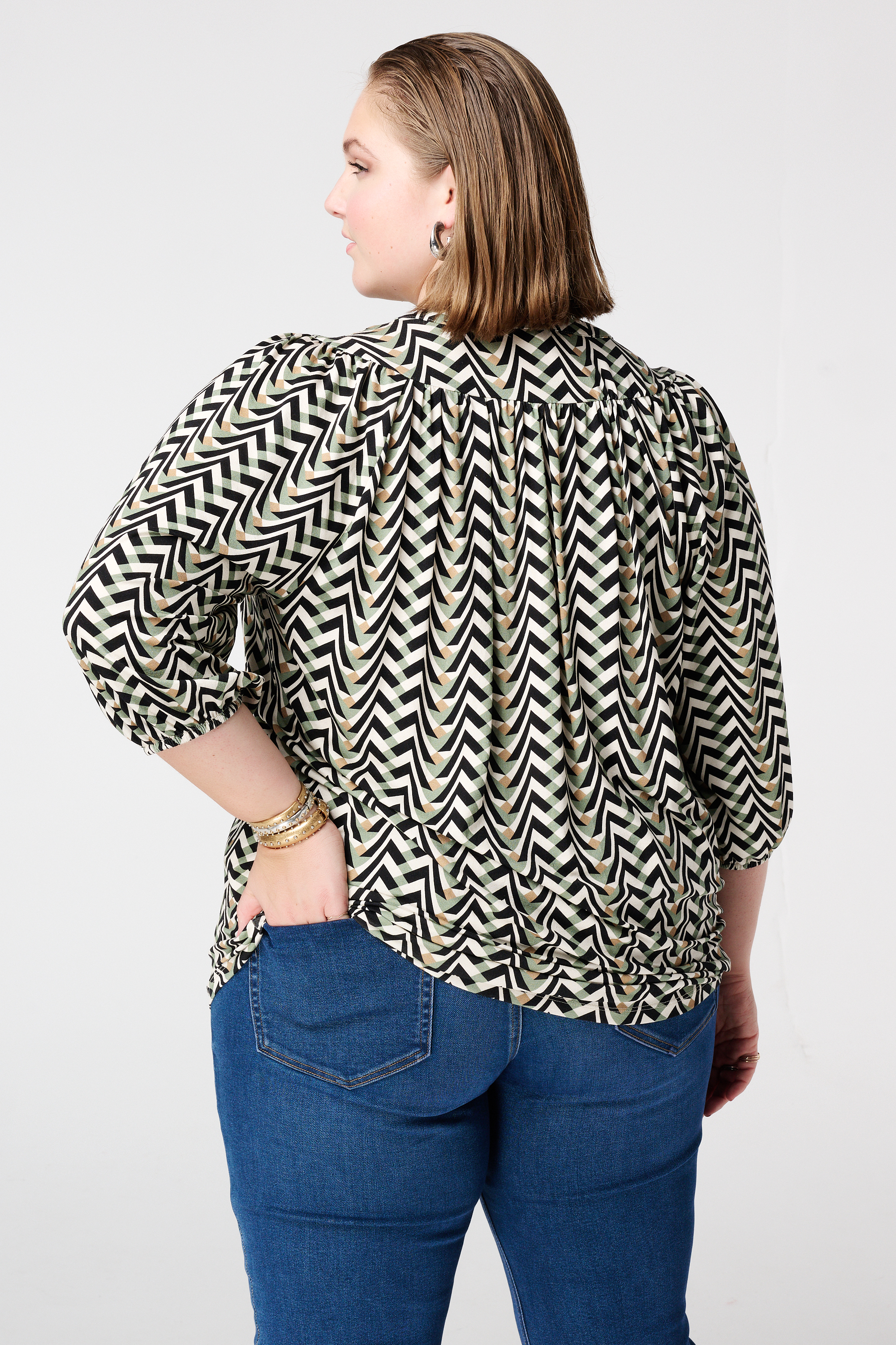 Jersey top met print Multi Mint