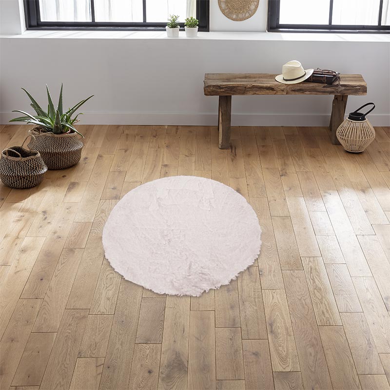 Tapis rond 'Sweety' rose