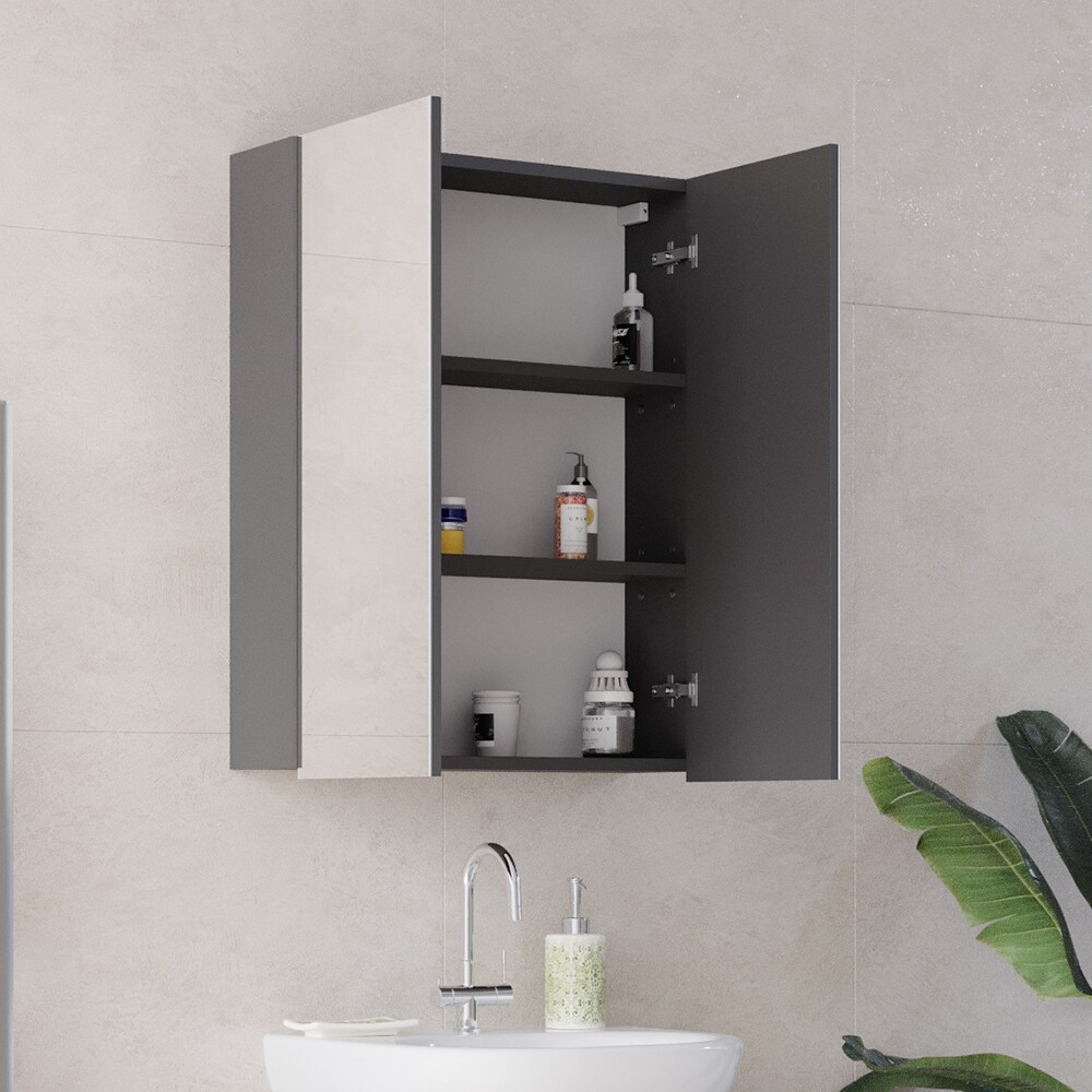 VICCO Spiegelschrank FREDDY Anthrazit Spiegel Badspiegel Wandspiegel Badezimmer