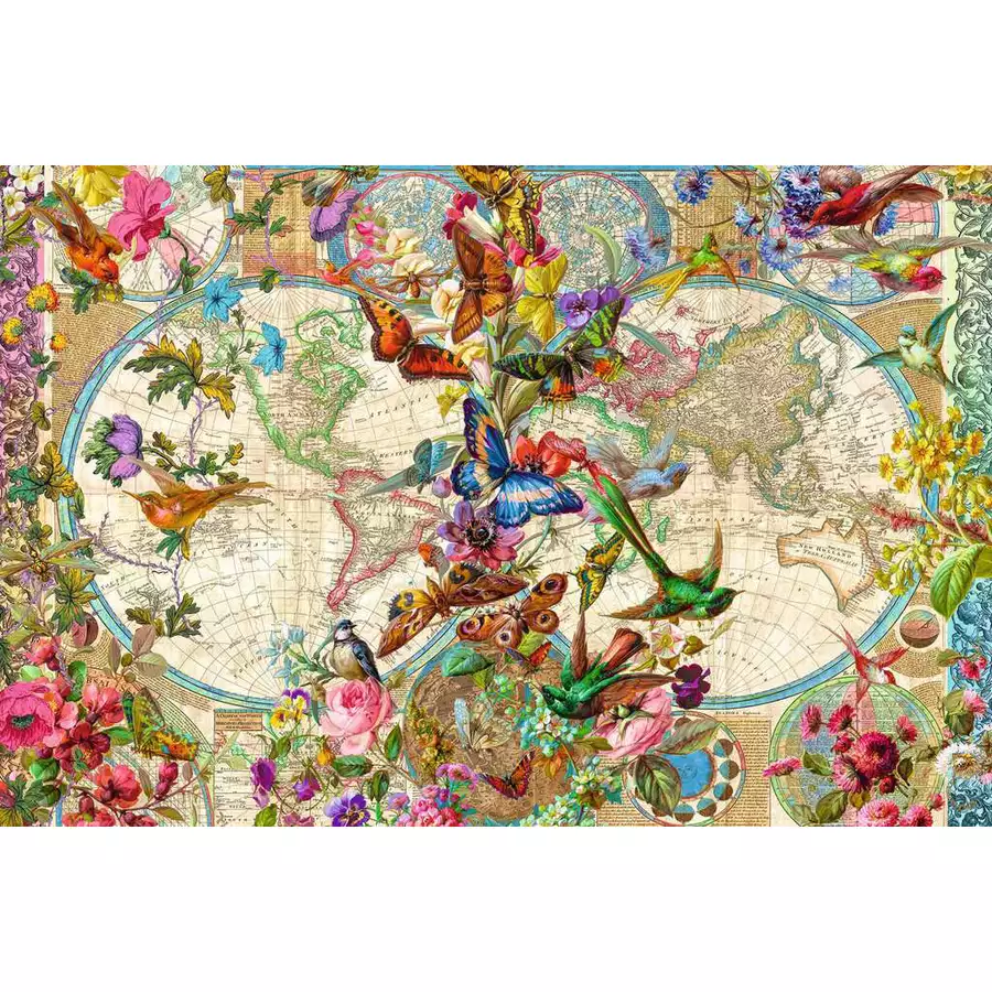 Ravensburger Weltkarte mit Schmetterlingen bunt